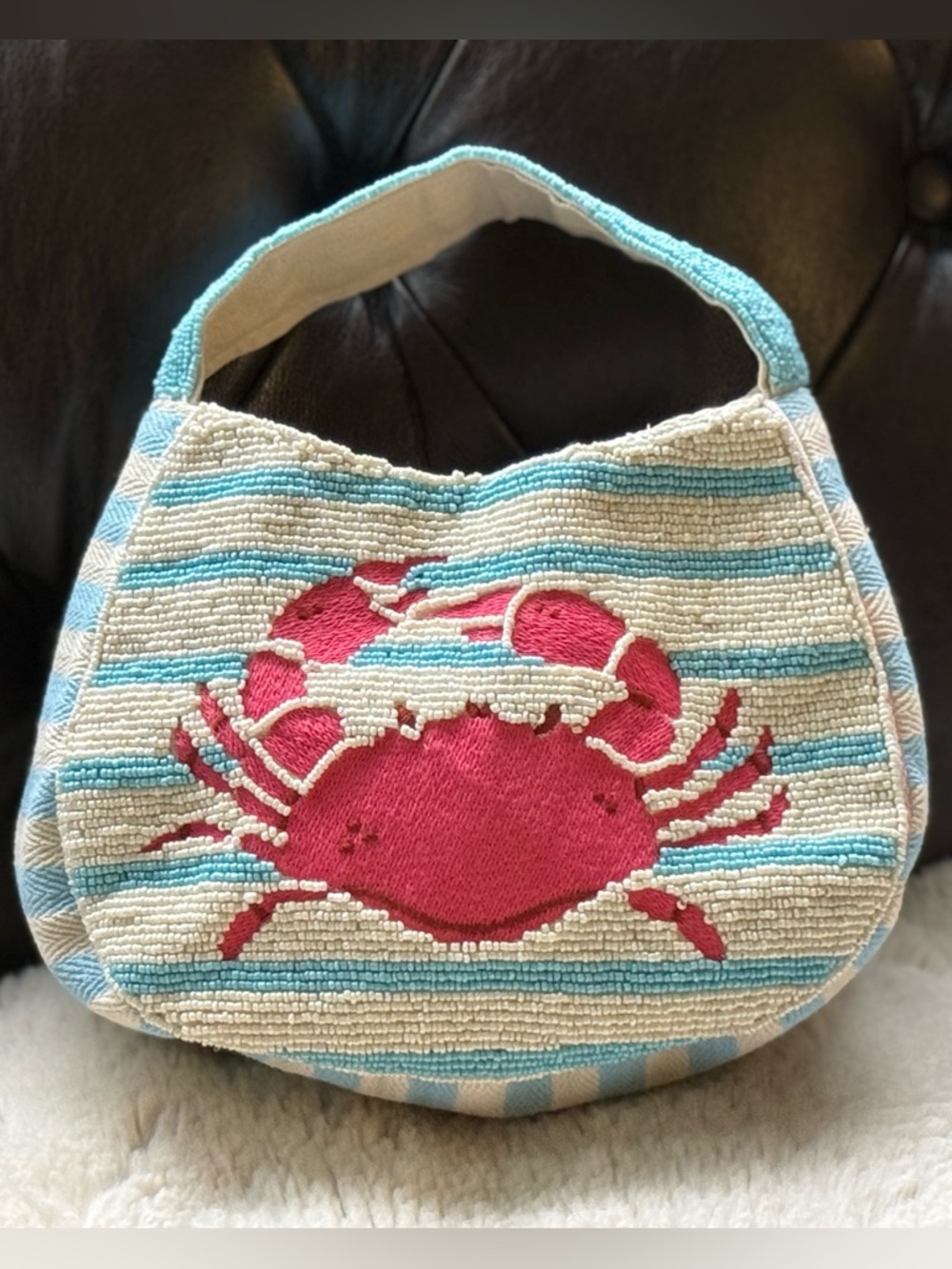 NWT Crab Embroidered Women’s Tote Bag Kitschy Perfect Size